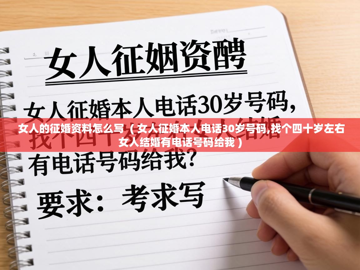  女人的征婚资料怎么写  ( 女人征婚本人电话30岁号码,找个四十岁左右女人结婚有电话号码给我 )
