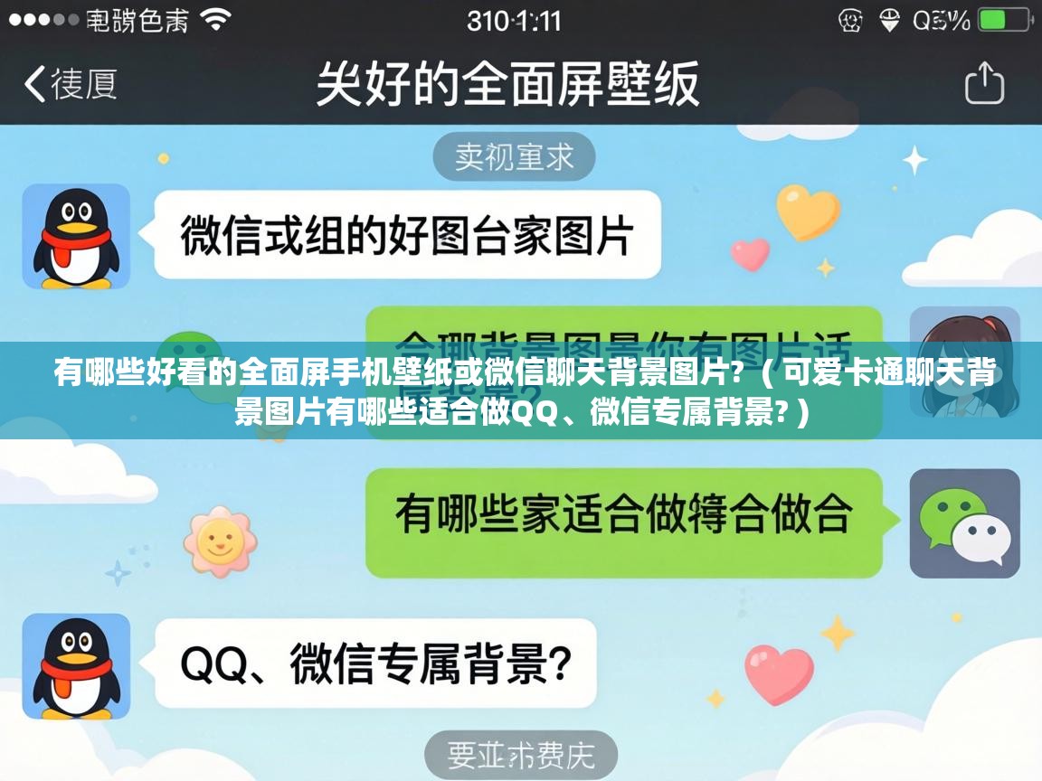  有哪些好看的全面屏手机壁纸或微信聊天背景图片?  ( 可爱卡通聊天背景图片有哪些适合做QQ、微信专属背景? )
