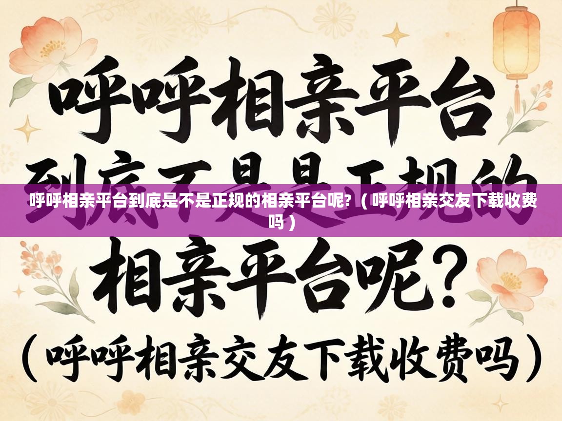  呼呼相亲平台到底是不是正规的相亲平台呢?  ( 呼呼相亲交友下载收费吗 )