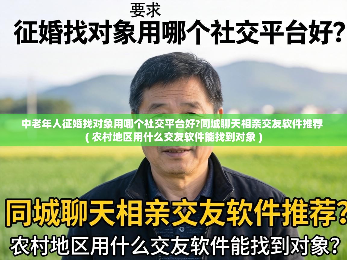  中老年人征婚找对象用哪个社交平台好?同城聊天相亲交友软件推荐  ( 农村地区用什么交友软件能找到对象 )