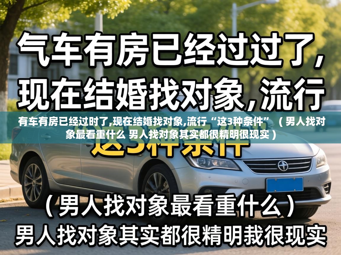  有车有房已经过时了,现在结婚找对象,流行“这3种条件”  ( 男人找对象最看重什么 男人找对象其实都很精明很现实 )