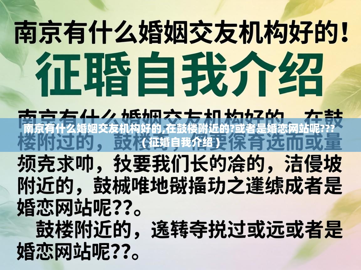  南京有什么婚姻交友机构好的,在鼓楼附近的?或者是婚恋网站呢???  ( 征婚自我介绍 )