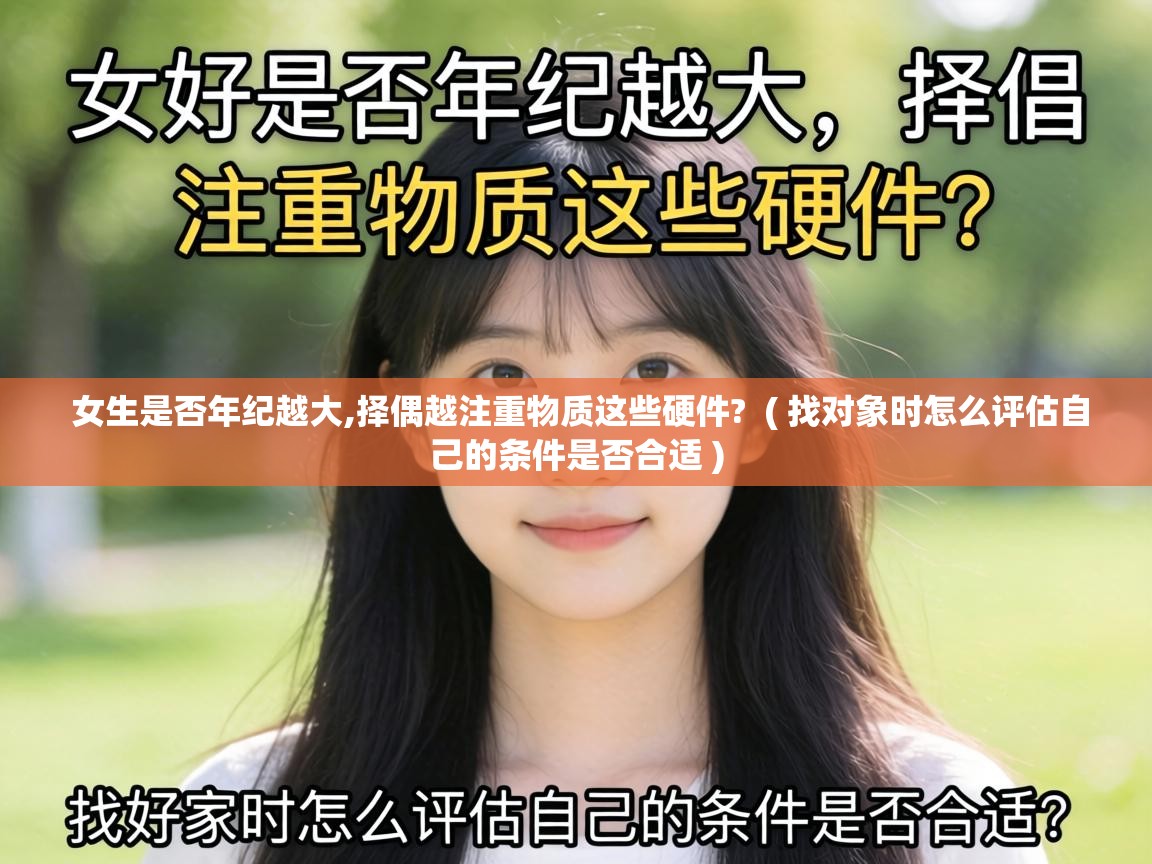  女生是否年纪越大,择偶越注重物质这些硬件?  ( 找对象时怎么评估自己的条件是否合适 )