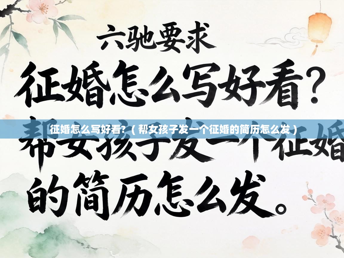  征婚怎么写好看?  ( 帮女孩子发一个征婚的简历怎么发 )