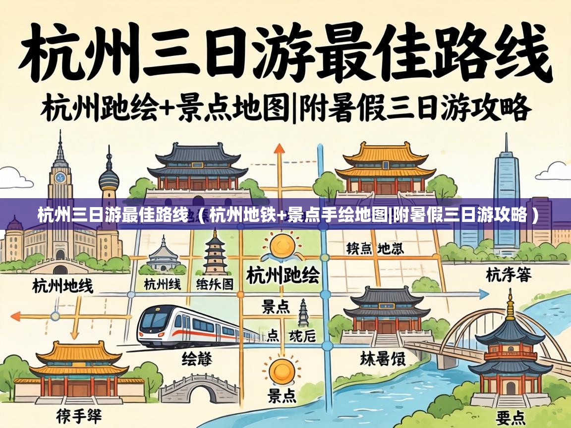  杭州三日游最佳路线  ( 杭州地铁+景点手绘地图|附暑假三日游攻略 )