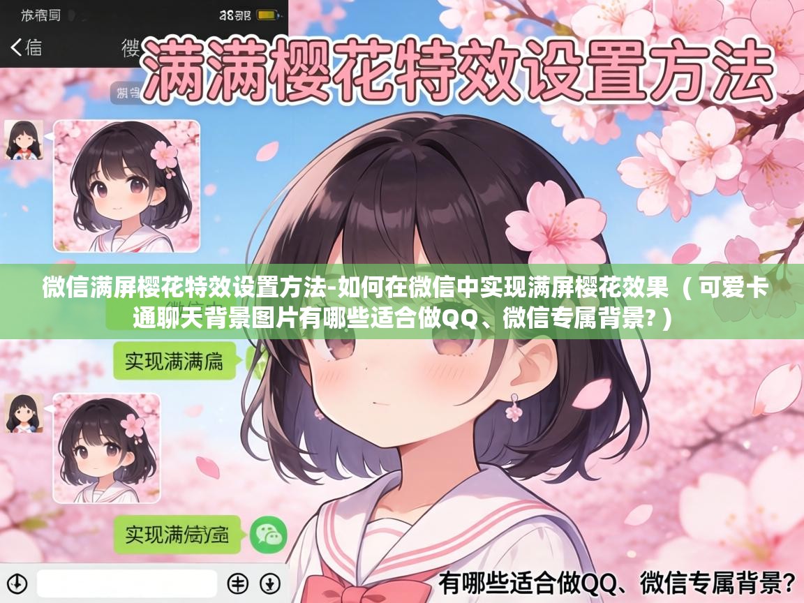  微信满屏樱花特效设置方法-如何在微信中实现满屏樱花效果  ( 可爱卡通聊天背景图片有哪些适合做QQ、微信专属背景? )