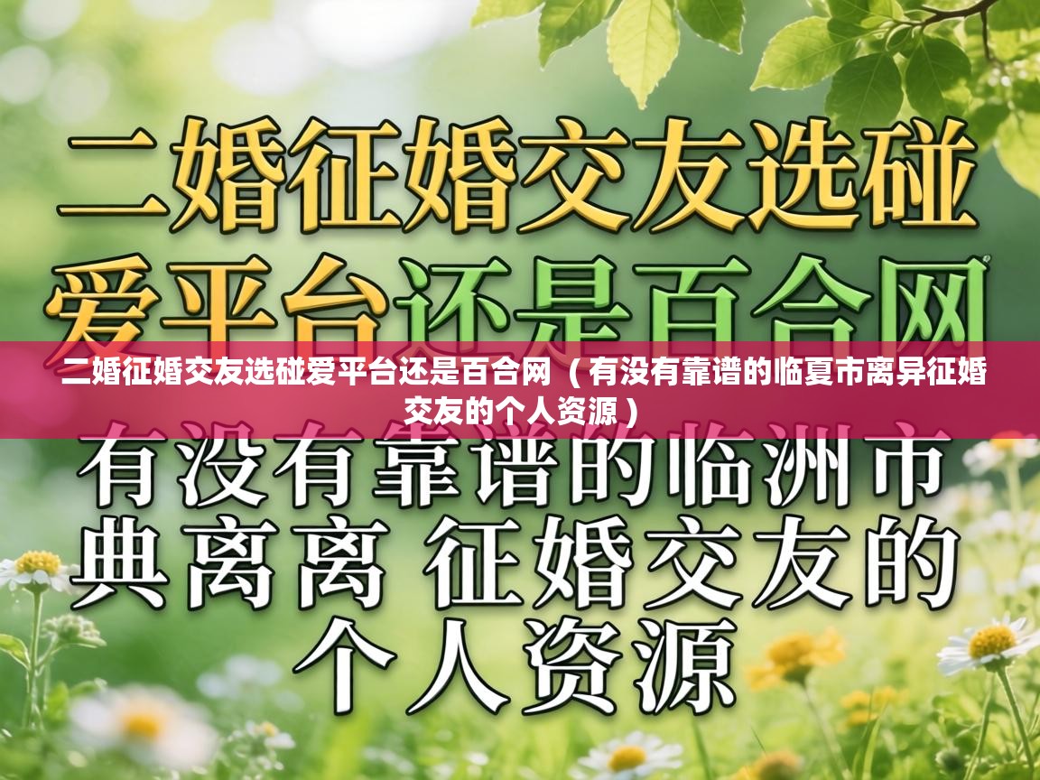  二婚征婚交友选碰爱平台还是百合网  ( 有没有靠谱的临夏市离异征婚交友的个人资源 )