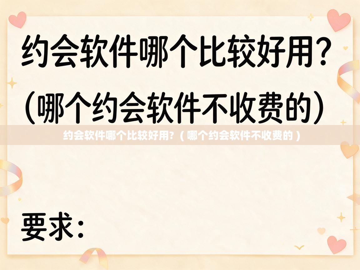  约会软件哪个比较好用?  ( 哪个约会软件不收费的 )