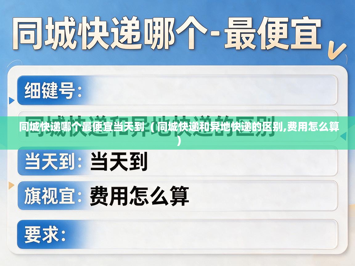  同城快递哪个最便宜当天到  ( 同城快递和异地快递的区别,费用怎么算 )