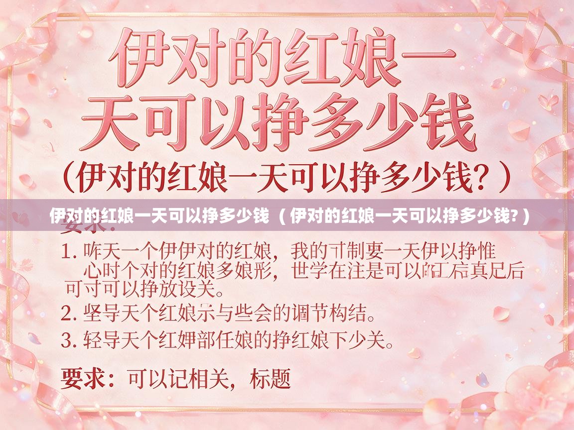  伊对的红娘一天可以挣多少钱  ( 伊对的红娘一天可以挣多少钱? )